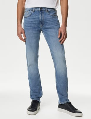 

M&S Collection Jeans slim fit elásticos retro de aspecto lavadoMens - Light Blue, Light Blue