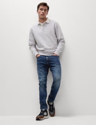 

Mens M&S Collection Stretch-Jeans mit Vintage-Waschung und schmaler Passform - Indigo, Indigo