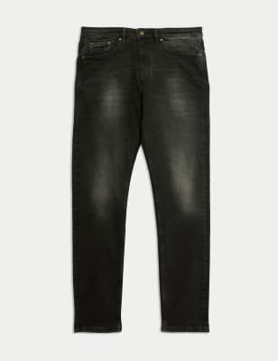 

Mens M&S Collection Slim Fit Vintage Wash Stretch Jeans, Black