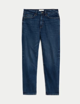 

Mens M&S Collection Tapered Fit Vintage Wash Stretch Jeans - Indigo, Indigo