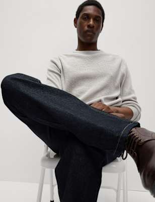 

Mens M&S Collection Authentic Relaxed Straight Fit Jeans, Dark Indigo