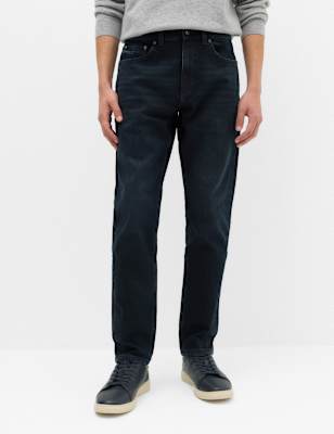 Mens M&S Slim Fit Stretch Jeans, Blue/Black
