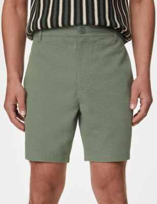 

Mens M&S Collection Seersucker-Shorts mit Halbelastikbund - Khaki Mix, Khaki Mix