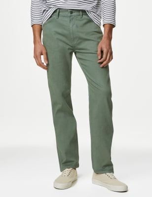 

M&S Collection Jeans straight elásticos con diseño teñidoMens - Sage, Sage