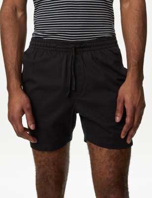 

Mens M&S Collection Elasticated Waist Shorter Length Stretch Shorts' - Black, Black