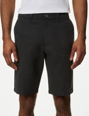 

Mens M&S Collection Stretch Cargo Shorts - Black, Black