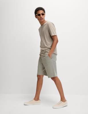 

Mens M&S Collection Loose Fit Stretch Chino Shorts - Pebble, Pebble