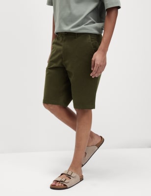 

Mens M&S Collection Regular Fit Stretch Chino Shorts - Dark Khaki, Dark Khaki