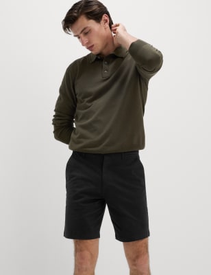 

Mens M&S Collection Regular Fit Stretch Chino Shorts - Black, Black