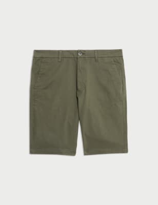 

Mens M&S Collection Chino-Shorts aus Stretchstoff in schmaler Passform - Dark Khaki, Dark Khaki