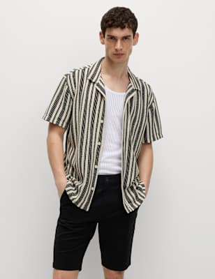 

Mens M&S Collection Slim Fit Stretch Chino Shorts, Black