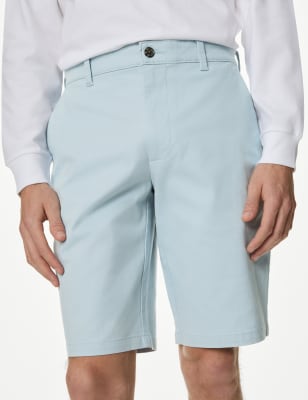 

Mens M&S Collection Stretch Chino Shorts - Pale Blue, Pale Blue