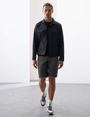 

Mens Autograph Regular Fit Super Lightweight Chino Shorts, Dark Pewter