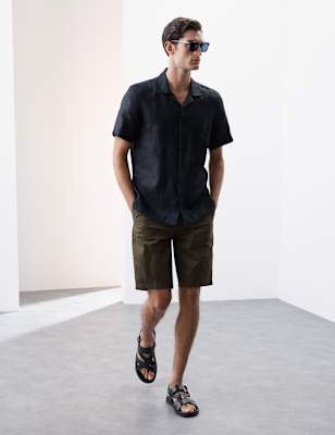 

Mens Autograph Regular Fit Super Lightweight Chino Shorts, Dark Olive