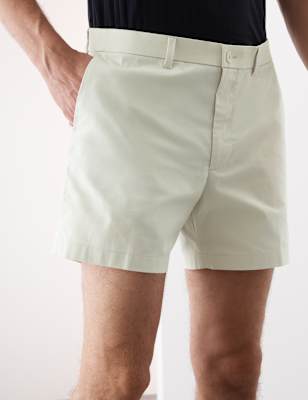 

Mens Autograph Regular Fit Super Lightweight Chino Shorts, Pale Opaline