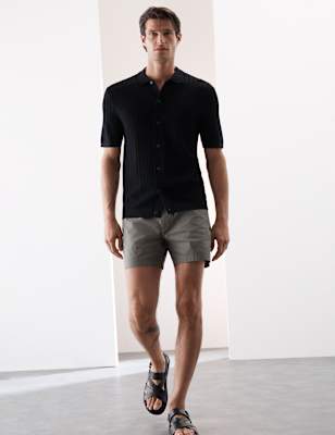 

Mens Autograph Regular Fit Super Lightweight Chino Shorts, Smokey Green