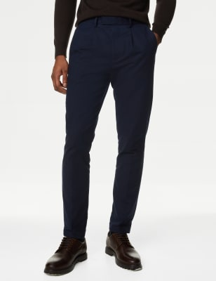 

Mens M&S Collection Tapered Fit Smart Stretch Chinos - Navy, Navy