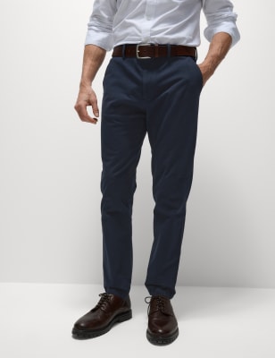 

Mens M&S Collection The Ultimate Chinohose aus Twill in Slim Fit - Dark Navy, Dark Navy