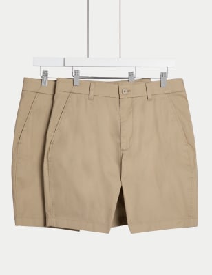 

Mens Autograph 2pk Lightweight Chino Shorts, Sand