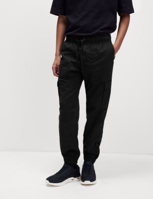 

M&S Collection Pantalón cargo antidesgarro con cintura elásticaMens - Black, Black