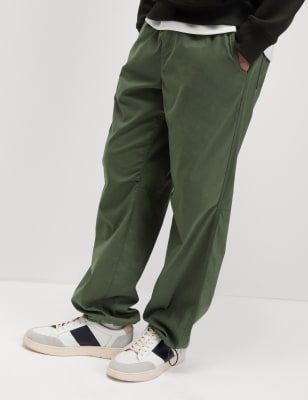 

Mens M&S Collection Loose Fit Parachute Cargo Trousers - Dark Khaki, Dark Khaki