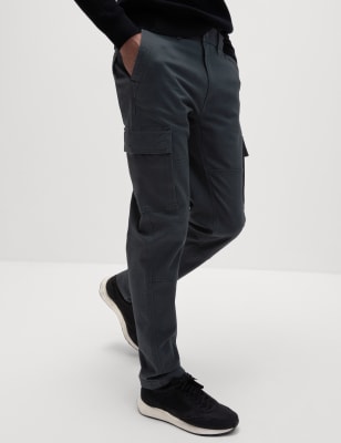 

Mens M&S Collection Tapered Fit Stretch Cargo Trousers - Dark Pewter, Dark Pewter