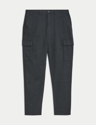 

Mens M&S Collection Tapered Fit Stretch Cargo Trousers - Dark Pewter, Dark Pewter