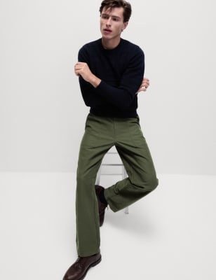 

Mens M&S Collection Loose Fit Utility Trousers - Cedar, Cedar