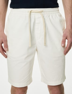

M&S Collection Pantalón corto 100% algodón con cintura elásticaMens - Ivory, Ivory