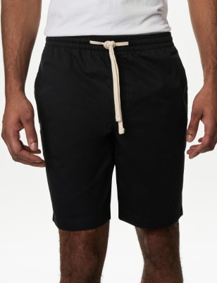 

Mens M&S Collection Pure Cotton Elasticated Waist Shorts - Black, Black