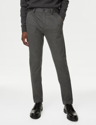 

Mens M&S Collection Slim Fit Stretch Ponte Chinos - Dark Grey, Dark Grey