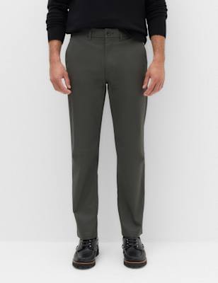 Mens M&S Regular Fit Twill Chinos, Dark Pewter