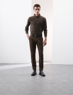 

Mens Autograph Slim Fit Italian Chinos - Dark Olive, Dark Olive