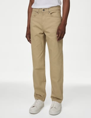 

Mens M&S Collection Straight Fit Textured 5 Pocket Trousers - Sand, Sand