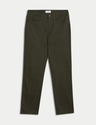 

Mens M&S Collection Straight Fit Textured 5 Pocket Trousers - Dark Khaki, Dark Khaki