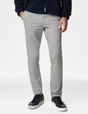 

Mens M&S Collection Chino-Hose mit Stretch und schmaler Passform - Dove, Dove