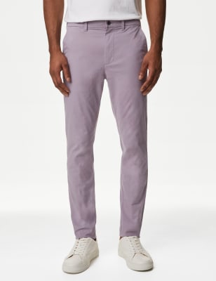 

Mens M&S Collection Slim Fit Stretch Chinos - Lavender, Lavender