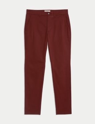 

Mens M&S Collection Slim Fit Stretch Chinos - Claret, Claret