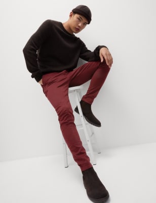 

M&S Collection Chinos elásticos skinnyMens - Claret, Claret