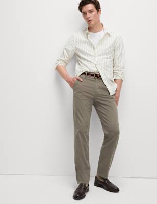 

Mens M&S Collection Regular Fit Stretch Chinos - Mole, Mole