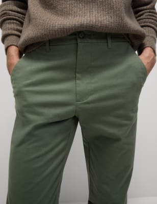 

Mens M&S Collection Regular Fit Stretch Chinos, Light Green
