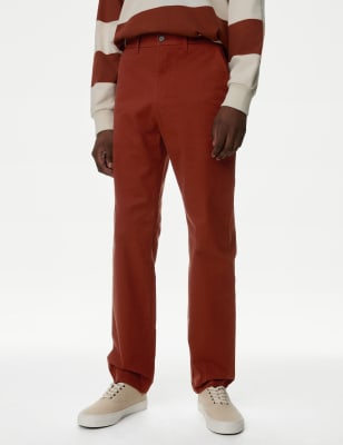 

M&S Collection Chino elástico regularMens - Russet, Russet