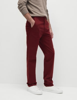 

Mens M&S Collection Regular Fit Stretch Chinos - Claret, Claret