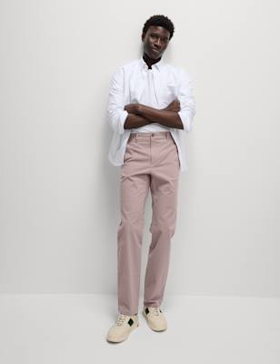

Mens M&S Collection Regular Fit Stretch Chinos, Dusted Mauve