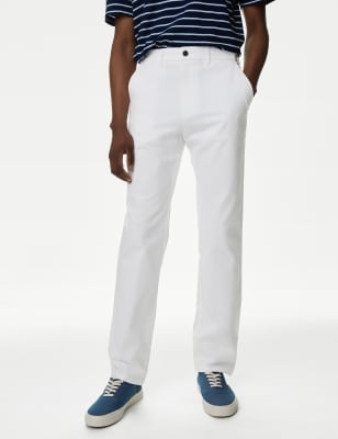 

Mens M&S Collection Regular Fit Stretch Chinos - White Mix, White Mix