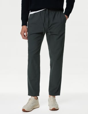 

Mens M&S Collection Regular Fit Pure Cotton Seersucker Trousers - Dark Pewter, Dark Pewter