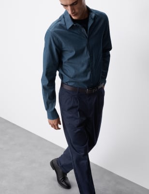 

Mens Autograph Schmal zulaufende Chinohose mit doppelter Bundfalte - Navy, Navy
