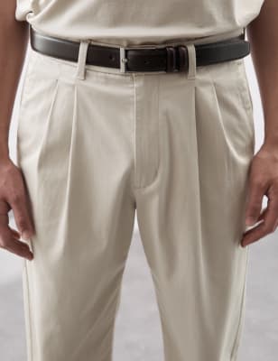 

Mens Autograph Schmal zulaufende Chinohose mit doppelter Bundfalte - Dark Stone, Dark Stone
