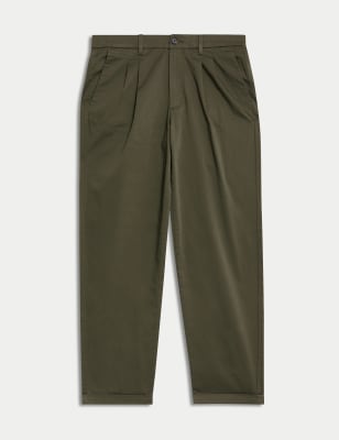 

Mens Autograph Tapered Fit Twin Pleat Chinos - Dark Olive, Dark Olive