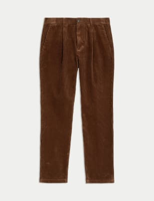 

Mens M&S Collection Regular Fit Luxury Corduroy Pleated Chinos - Earth, Earth